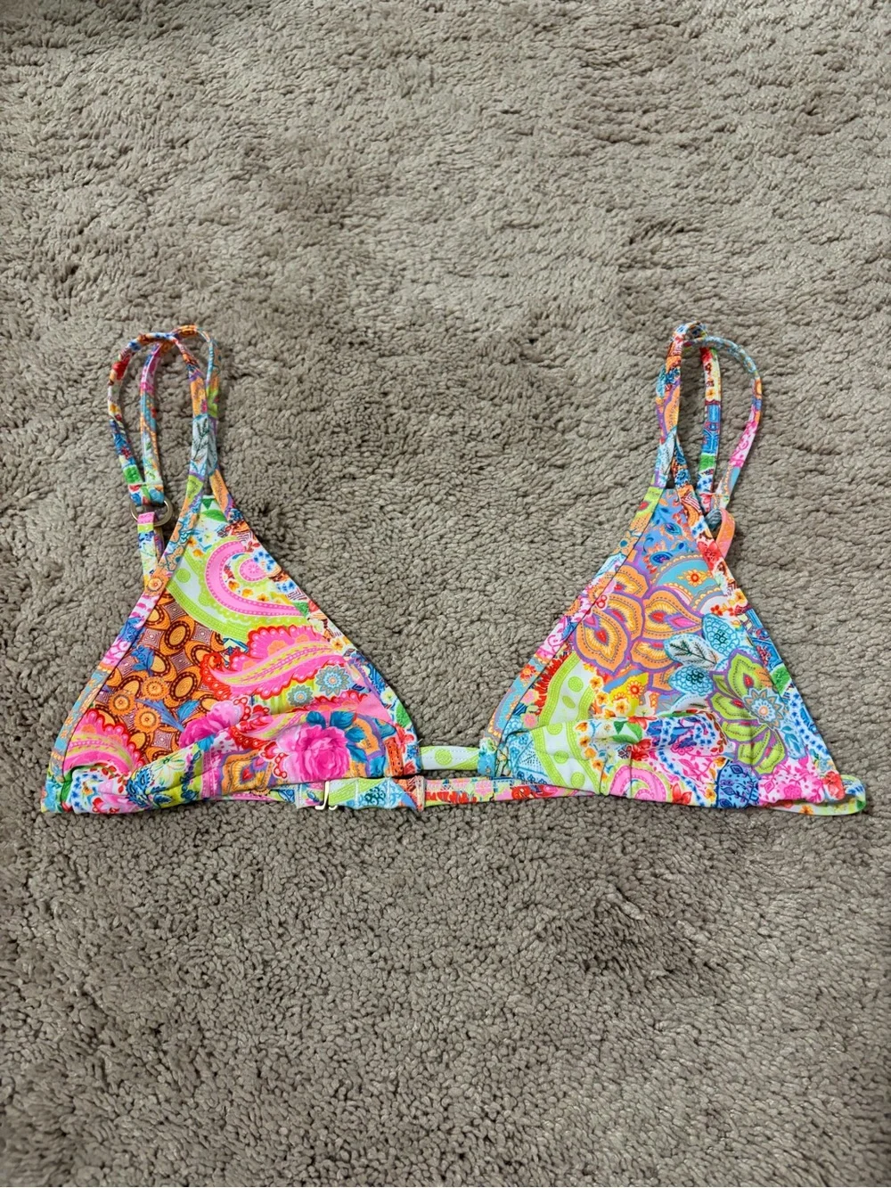 Kulani Kinis Vibrant Multicolor Paisley Triangle Bikini